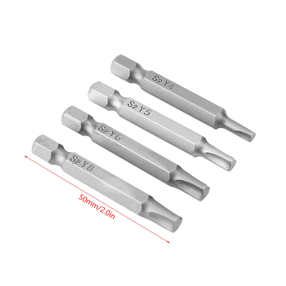 ya 26 4Pcs Y Type 1/4 Hex Shaft Magnetic Screwdriver Screw Tool Repair Accessory New
