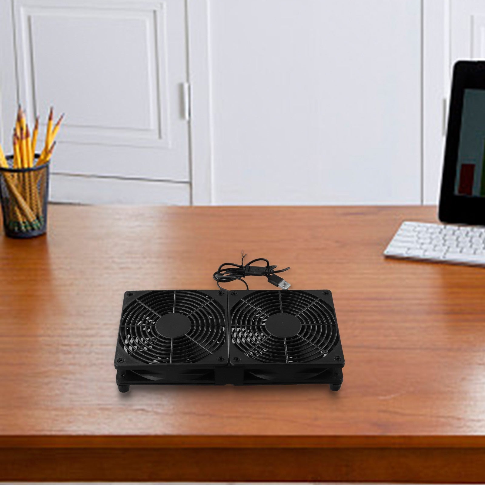 ya 25 Space Saving Cooling Solution 5V USB Powered Dual Fan for PCs and Game Consoles