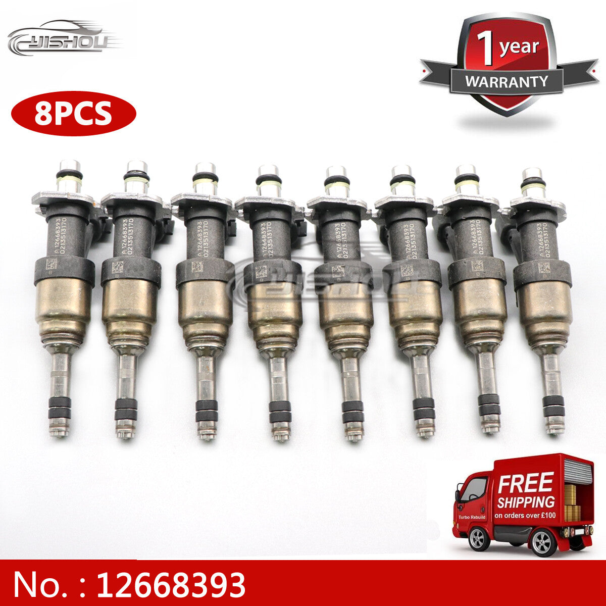 ya 1 7.2 8-Pack 12668393 Fuel Injectors for 14-18 for Chevrolet for GMC for Yukon GM Trucks 6.2L V8 GDI
