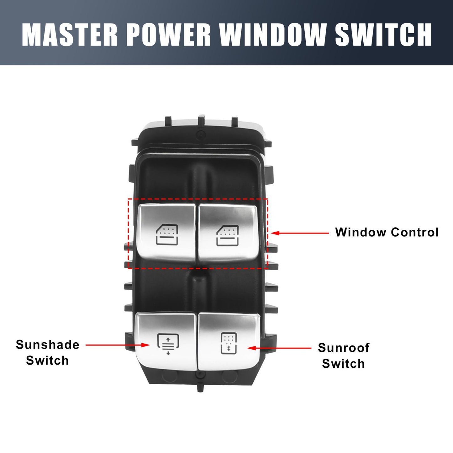 ya 1 8.5.4 Rear Power Master Window Switch for Mercedes S550 S600 S63 AMG 14-16 #2229051505