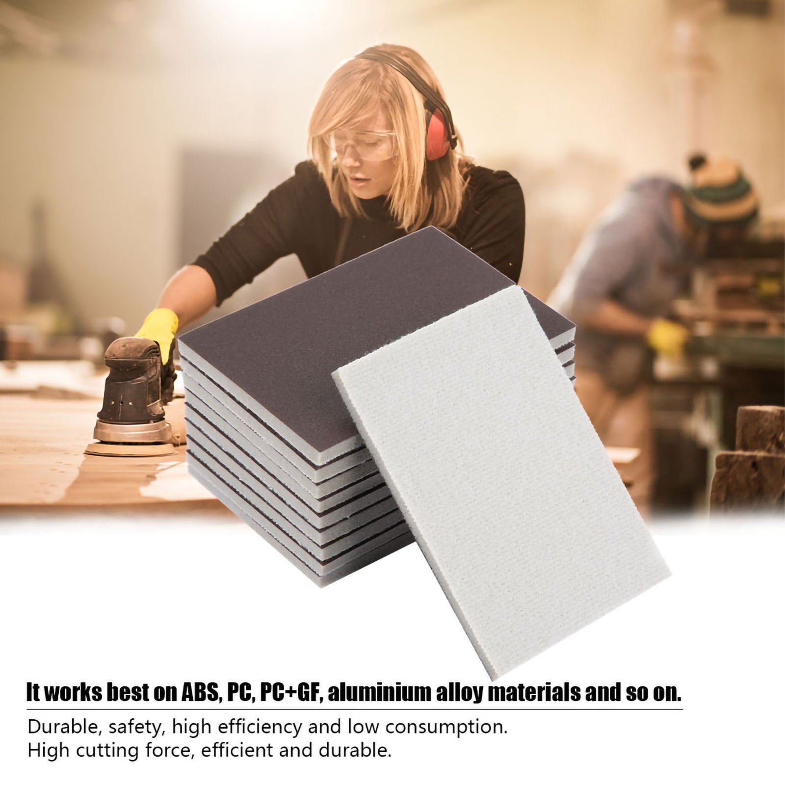 ya 14 10PCS Square Sponge Sandpaper 120/180/240 Grit Fine Polishing Sanding