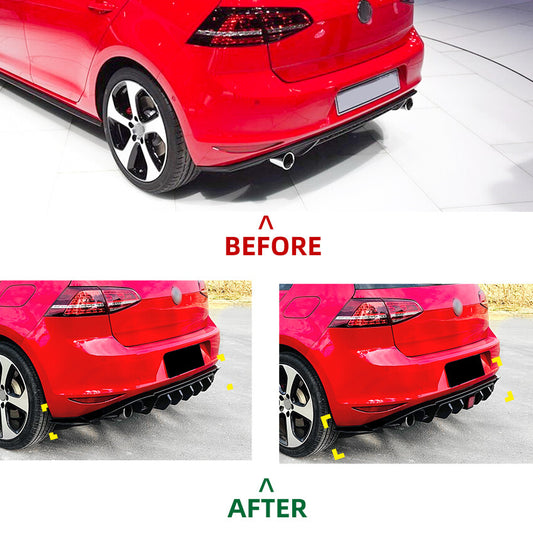 ya 4 6.17 For 14-17 for Golf 7 MK7 GTI GTD TSI Blk Rear Bumper Diffuser Lip with Lightweight Body Kit