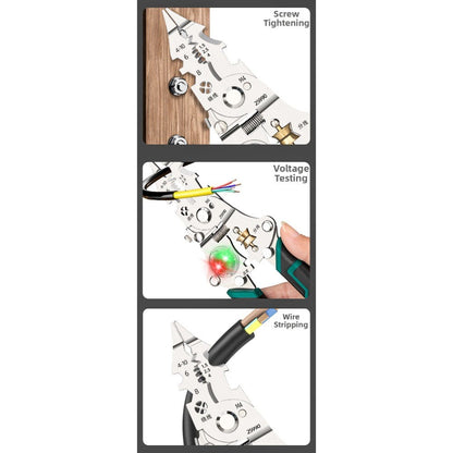 ya 25 Folding Wire Strippers Pliers with Cutting Crimping and Voltage Testing Tool