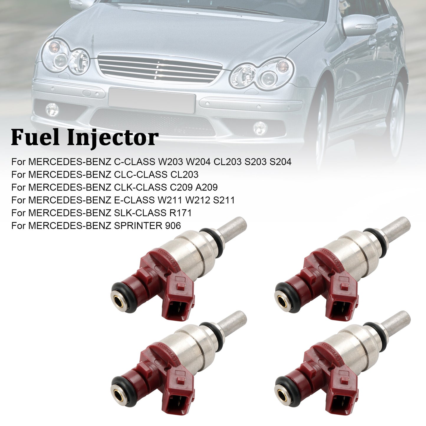 ya 1 8.5.1 4PCS Fuel Injector A2710780023 for Mercedes for Benz C-Class CLK-Class 1.8L