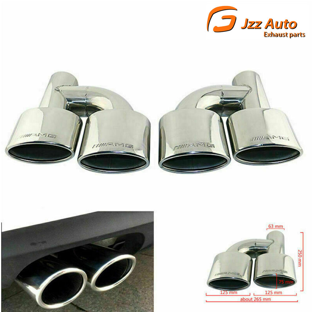 ya 4 6.17.2 Pair 2.5'' ID Engraved AMG Dual Oval End Tip for Mercedes-benz C-class