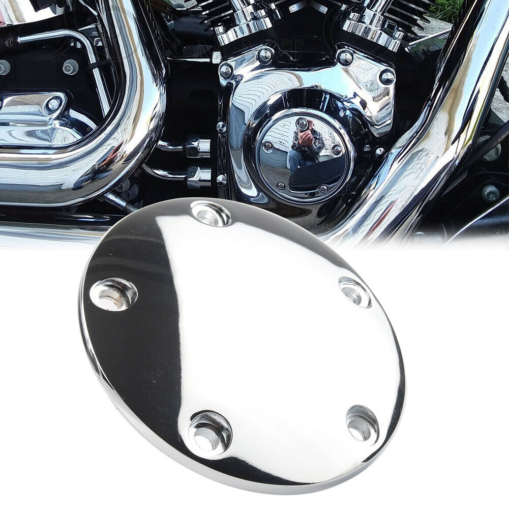 ya 1 7.4 Chrome Domed Timing Points Cover for Harley Twin Cam Softail Dyna Touring 99-17