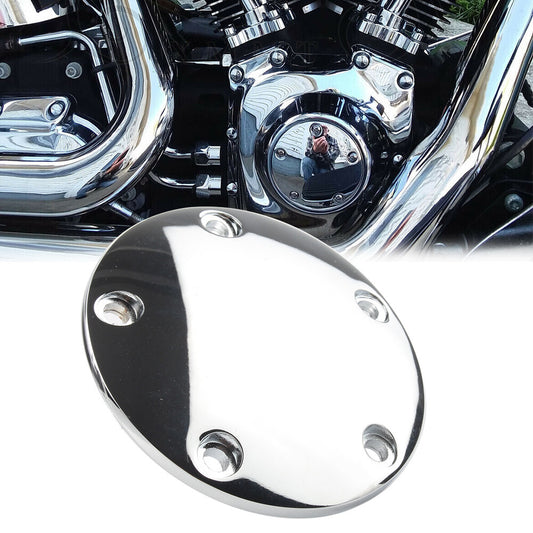 ya 1 7.4 Chrome Domed Timing Points Cover for Harley Twin Cam Softail Dyna Touring 99-17
