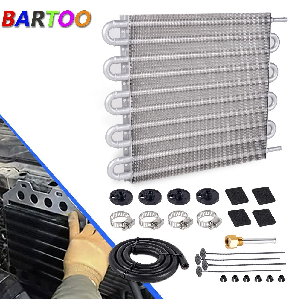 ya 5 6.15 5/16¡±Aluminum 10 Rows Remote Transmission Oil Coolers Radiator Converter Kit