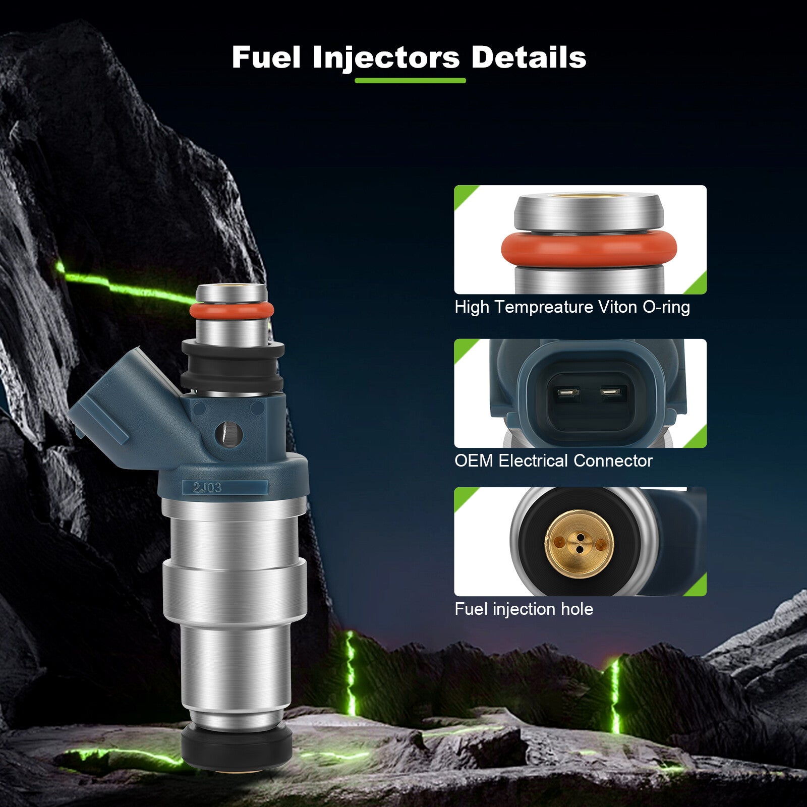 ya 1 8.5.1 For 23250-75040for Tacoma 1995 1996 1997 1998-2000 2.4L 4Pcs Fuel Injectors
