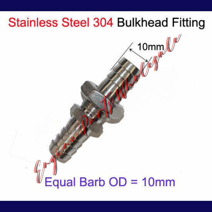 ya 18 7.29 Stainless Steel Bulkhead Fitting Barb Tube Connector Bulk Inch1015