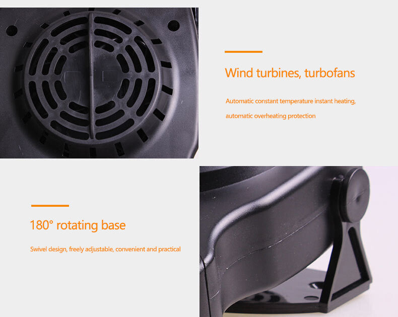 ya 5 8.7 Portable Electric Car Heater Fan 12V 150W Defogger Defroster Red