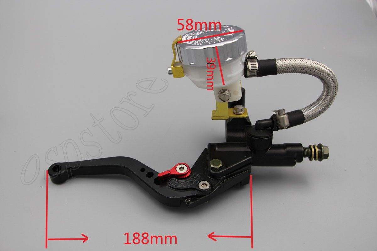 ya 5 8.7 Fit for Suzuki 7/8'' 22mm Motorcycle Brake Levers Master Cylinder Reservoir Set