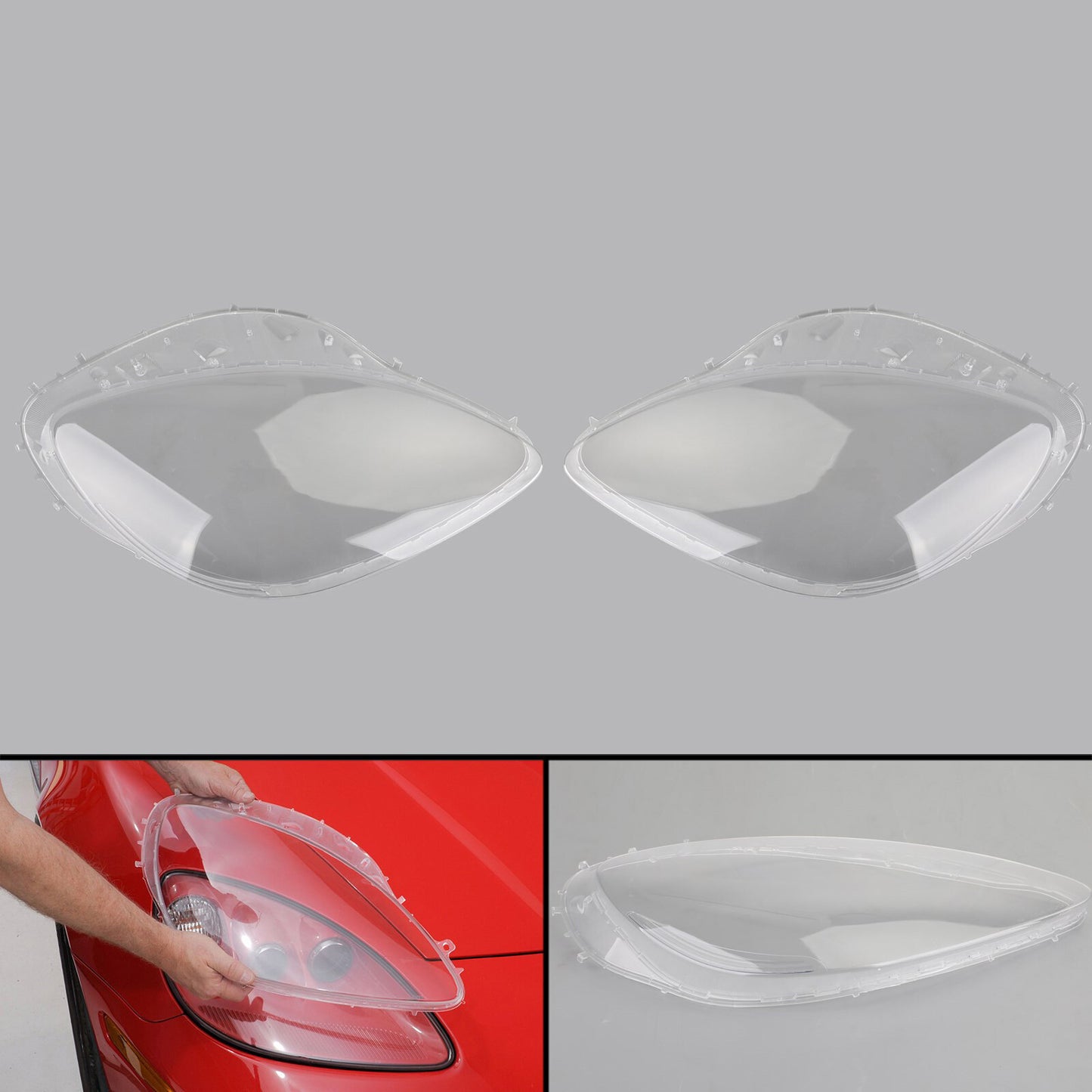 ya 1 8.5.2 Headlight Replacement Lens Driver Passenger L+R PAIR Fits For Corvet C6 05-2013