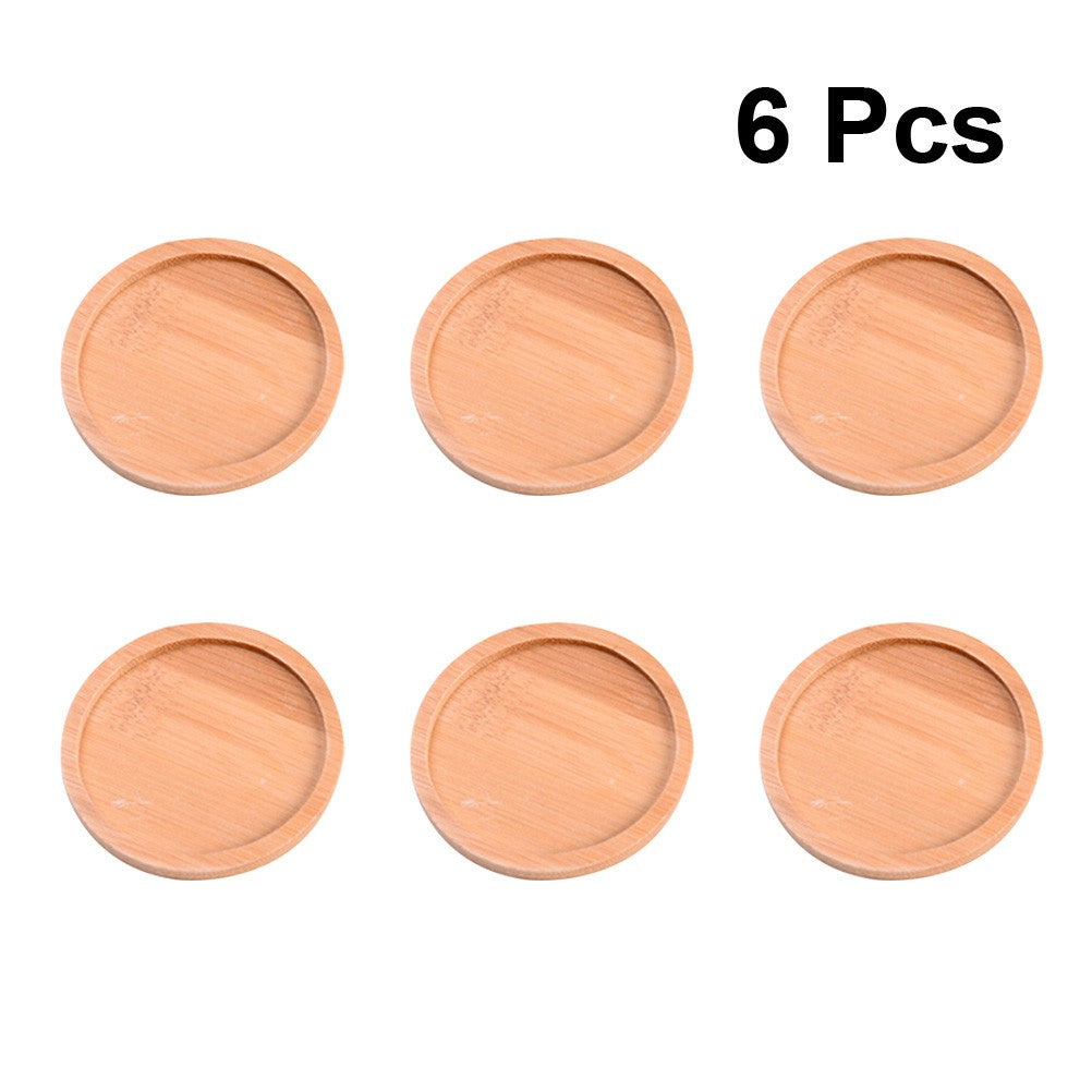 ya 14 6 PCS Garden Pot Base For Indoor and Outdoor Plants Round Bamboo Tray