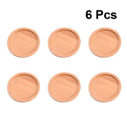 ya 14 6 PCS Garden Pot Base For Indoor and Outdoor Plants Round Bamboo Tray