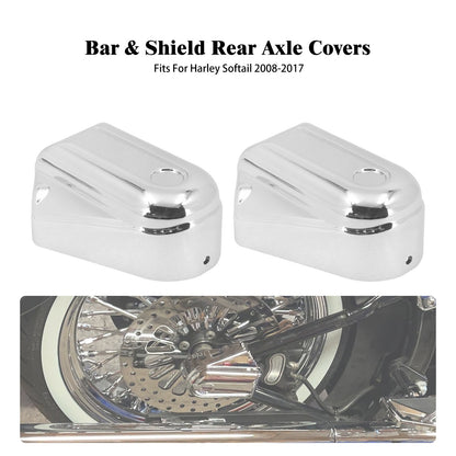 ya 5 8.7 Chrome Bar Shield Rear Axle Covers Swingarm for Harley Softail Slim Deluxe 08-17