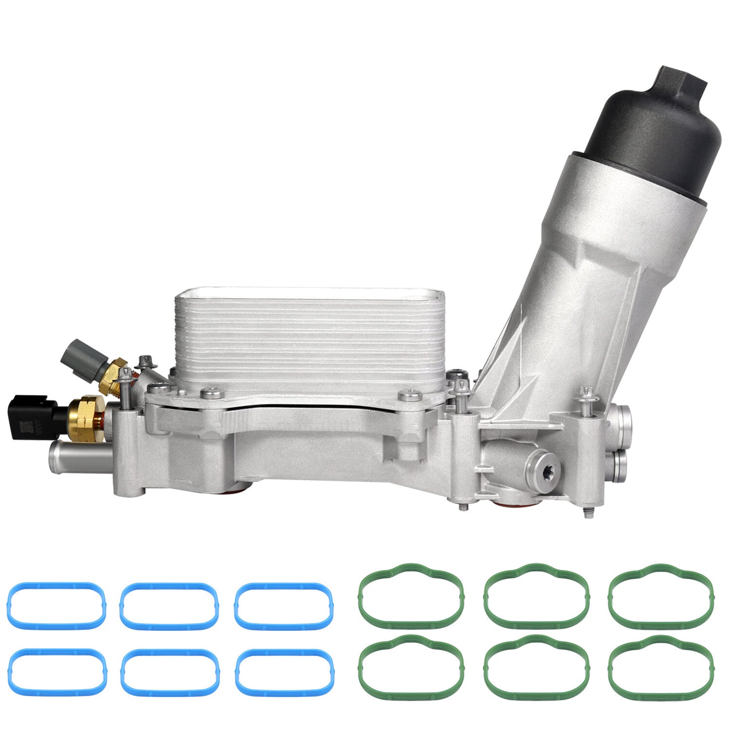 ya 5 8.7 926-959 Aluminum Engine Oil Cooler w/ Adapter Gaskets Kit for Dodge 2017-2018
