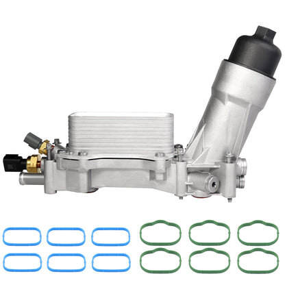 ya 5 8.7 926-959 Aluminum Engine Oil Cooler w/ Adapter Gaskets Kit for Dodge 2017-2018