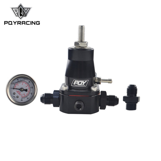 ya 10 5.29 Aluminum Adjustable FPR AN6 Fuel Pressure Regulator with Gauge BLACK 14-36PSI