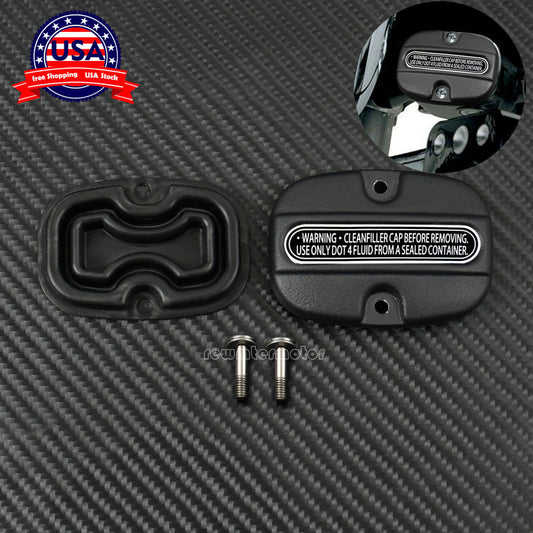 ya 4 6.17.2 Matte Black Rear Brake Master Cylinder Cover w/ Gasket Fit for Harley Touring