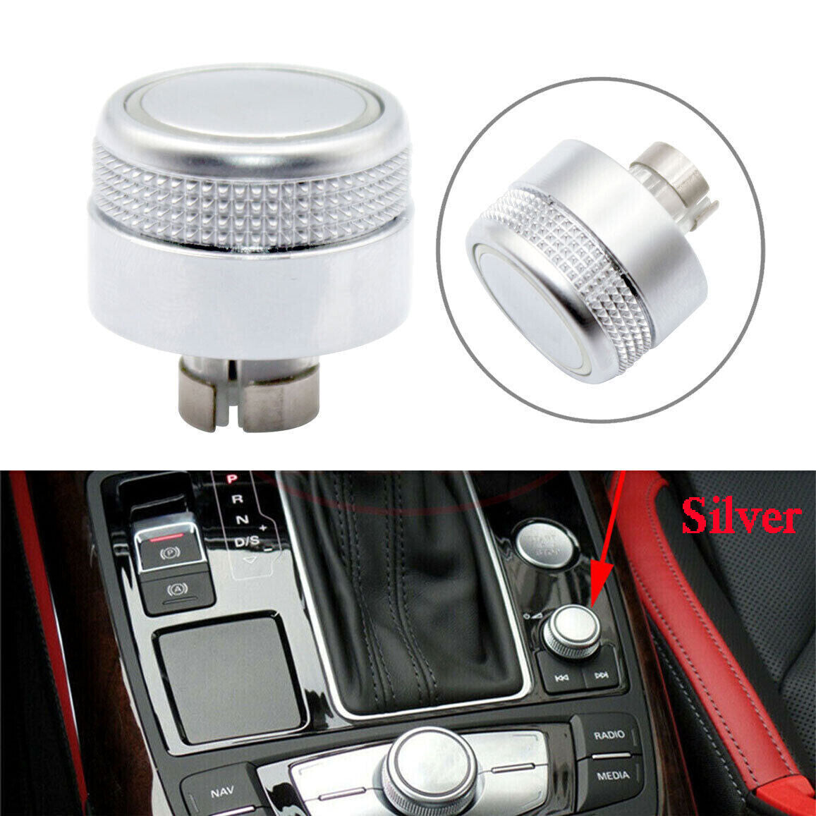 ya 2 6.26 Radio Volume Adjustment Knob Cap Fit for Audi A6 C7 A7 2012-16 4G0919070 MMI