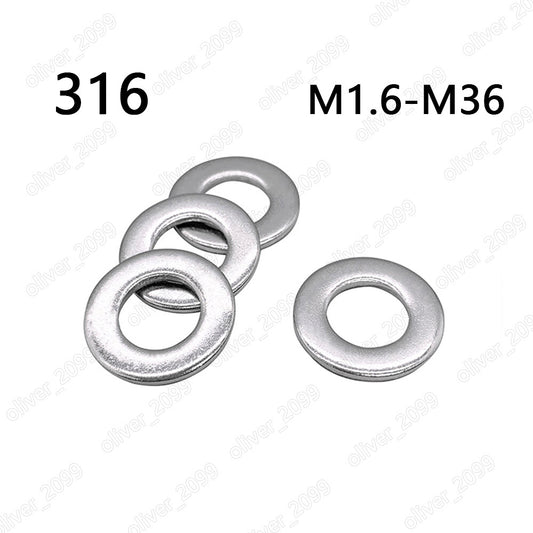 316 Stainless Steel Plain Washers Small Series Product Grade A M1.6 M2 M3 M4-M36