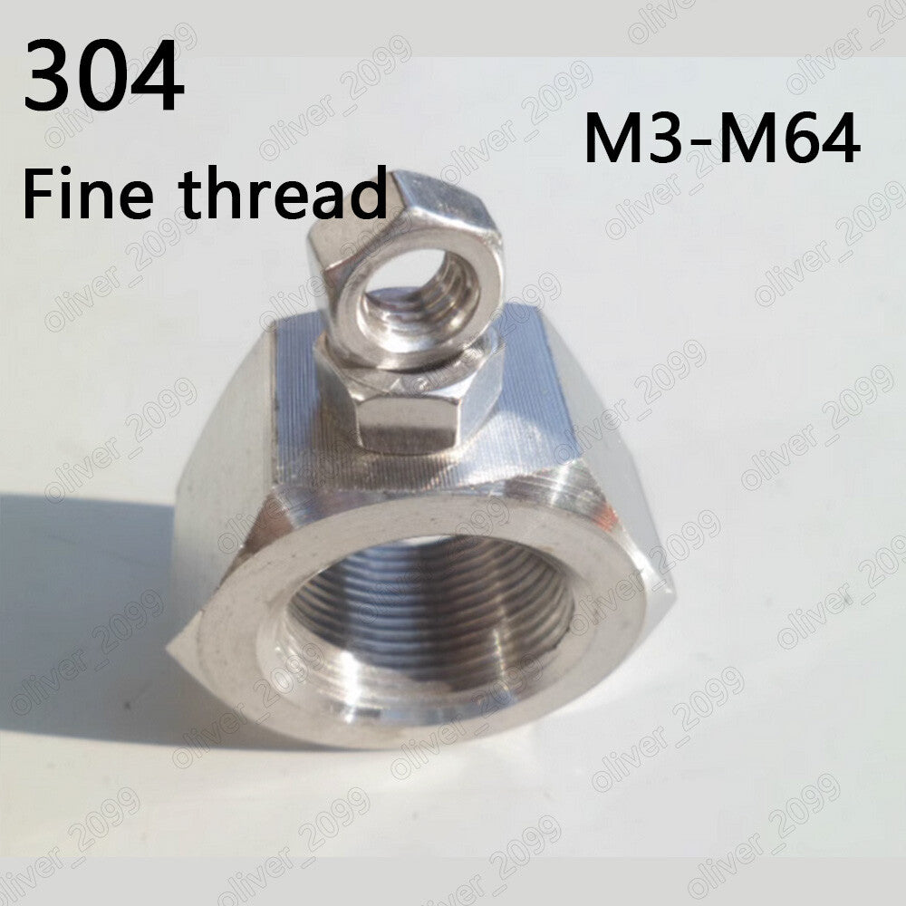 Fine Thread 304 Stainless Steel DIN934 Hexagon Nuts Hex Nut M3 M4 M5 M6 M8-M64