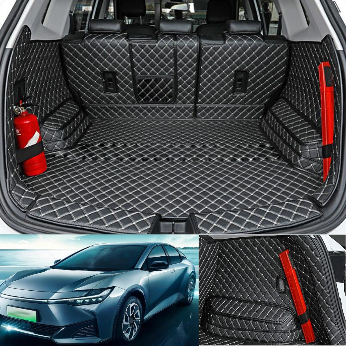 ya 7 6.10.3 Leather Boot Cargo Liner Tray Rear Trunk Floor Mat compatible for bZ3 2023+