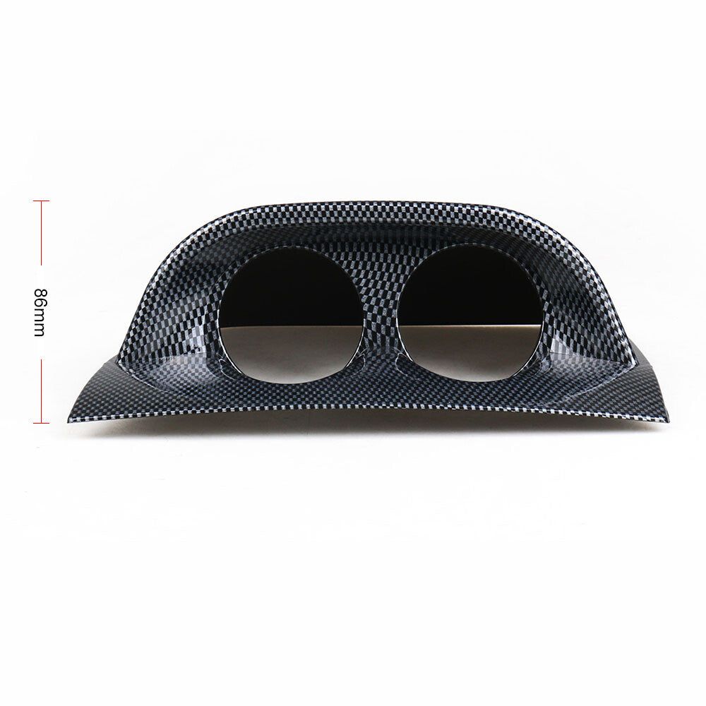 ya 2 6.26 Car Carbon Fiber Look Dash 2 Double Hole Gauge Meter Mount Holder Pod 2 52mm