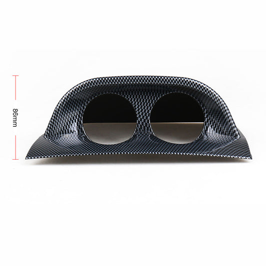 ya 2 6.26 Car Carbon Fiber Look Dash 2 Double Hole Gauge Meter Mount Holder Pod 2 52mm