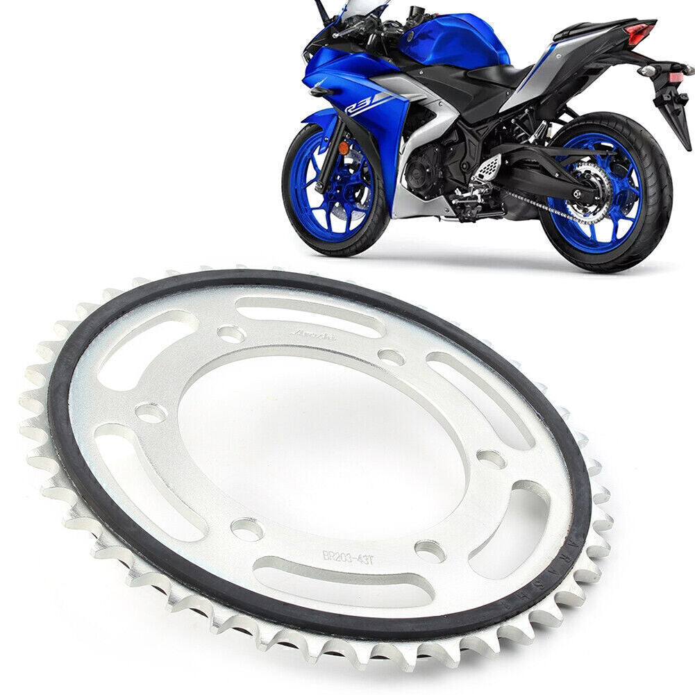ya 2 6.26.2 43T Rear Chain Drive Sprocket Rear Sprocket Set for Yamaha R3 2015 2016 2017 18
