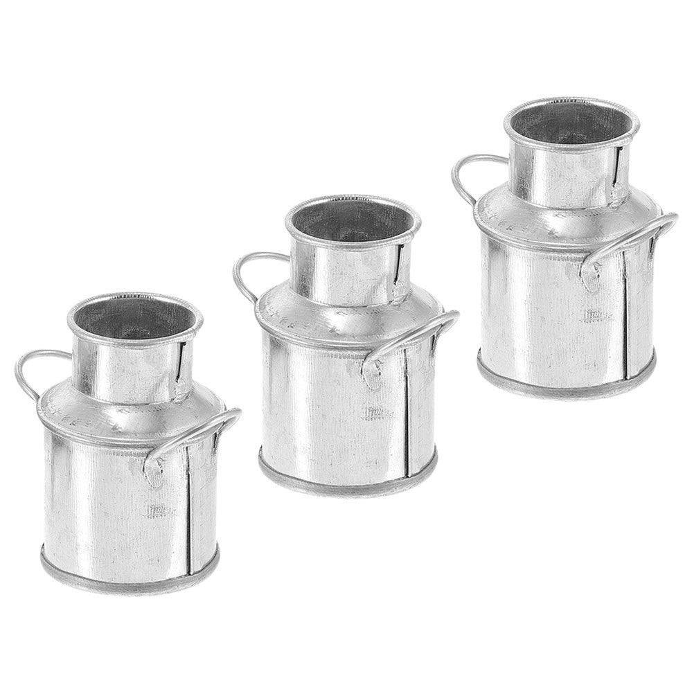 ya 14 3 Pcs Milk Jug Vase Metal Small ature Vases Farmhouse for Decor
