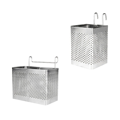 ya 25 2PCS Drying Rack Basket With Hooks Hanging Utensil Drainer Silverware Holder