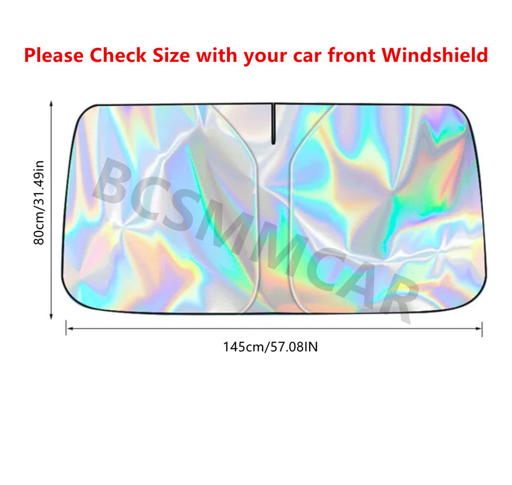 ya 2 6.26.2 Car Windshield Sun Shade Accessories Foldable Front Window Cover Visor 145x80cm
