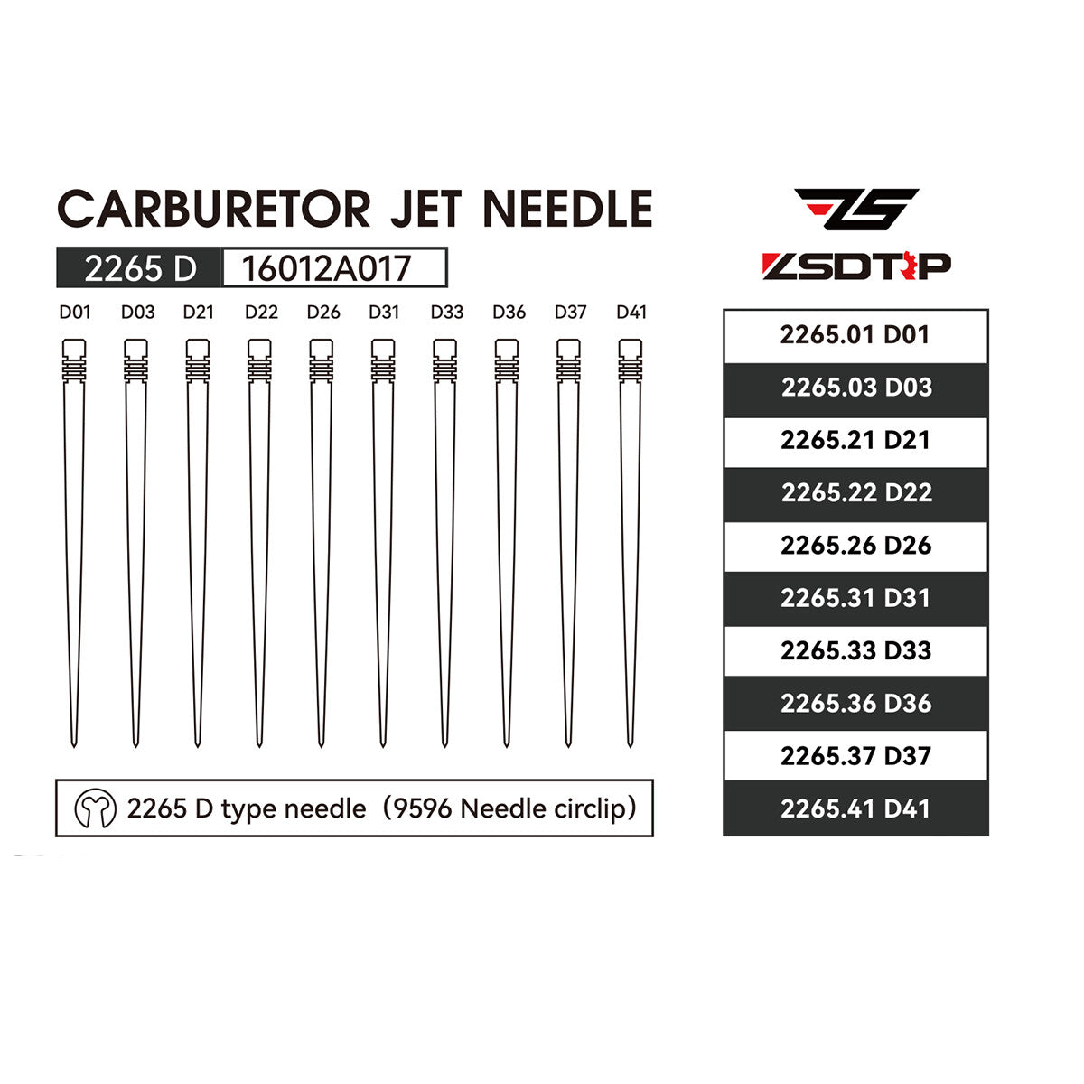 ya 4 6.17 Dellorto 2265 PHBL Carburetor 10Pcs Needle Jets Carb Repair Kit Replacement