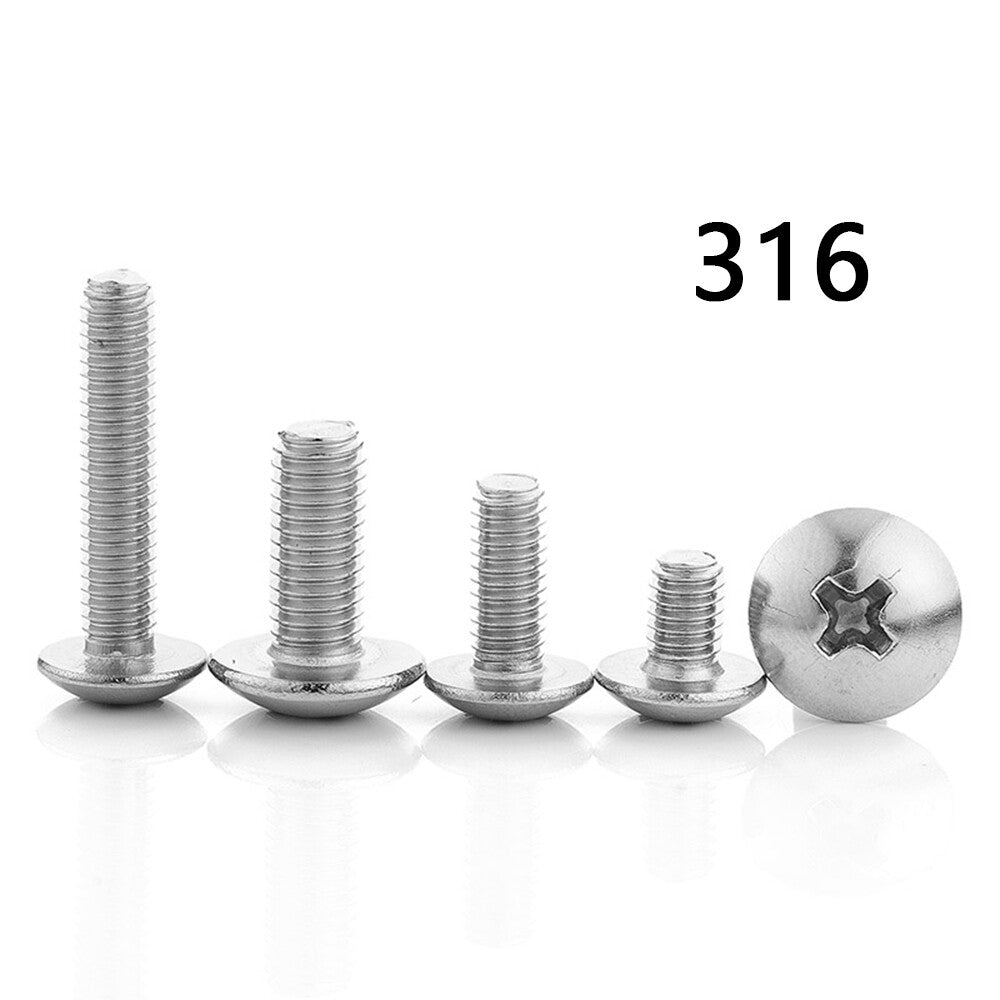 M4 M5 M6 316 Stainless Steel Phillips Cross Recessed Truss Head Machine Screws