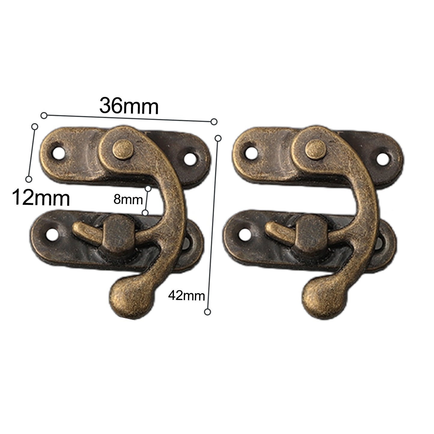 ya 14 10 Set Wood Box Latch Screws Clasp Lock Right Hook Decorative Antique Hardware
