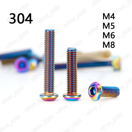 Colorful 304SS Hex Socket Button Head Screw For Motorcycle Refitting M4 M5 M6 M8