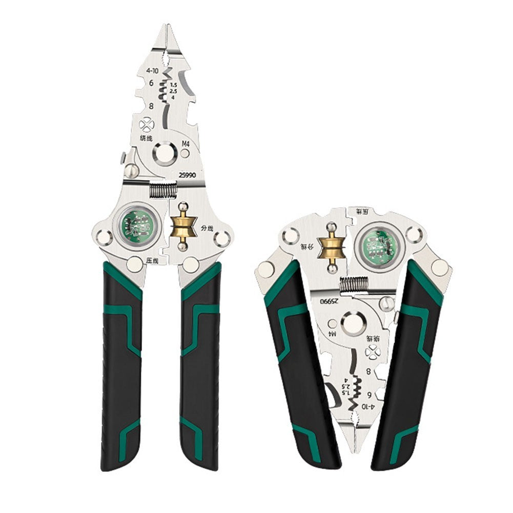 ya 25 Folding Wire Strippers Pliers with Cutting Crimping and Voltage Testing Tool