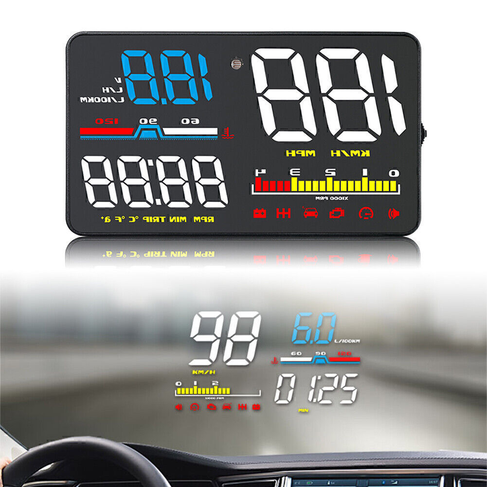 ya 2 6.26 Car HUD D5000 OBD2 Head Up Display Digital Speedometer Projector Overspeed Alarm