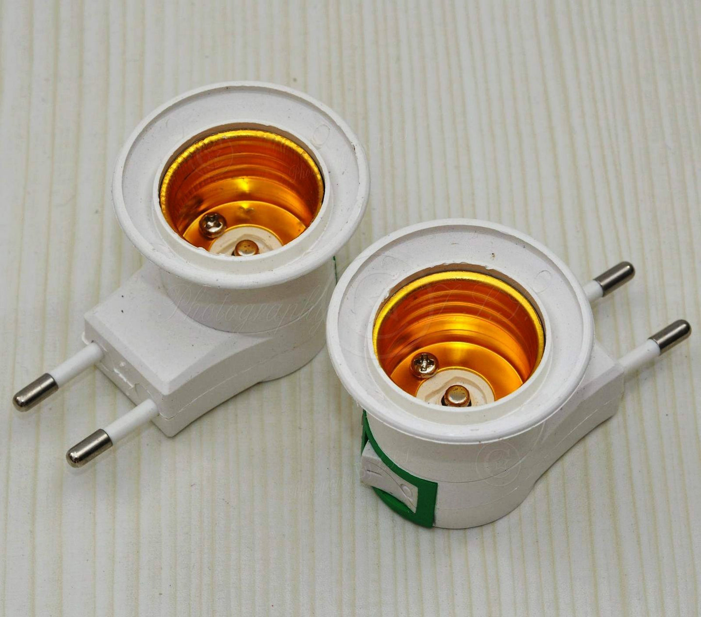 ya 14 2x EU E27 Screw Socket Plug With Switch Bulb Bed Lamp Base Holder Plug Adapter