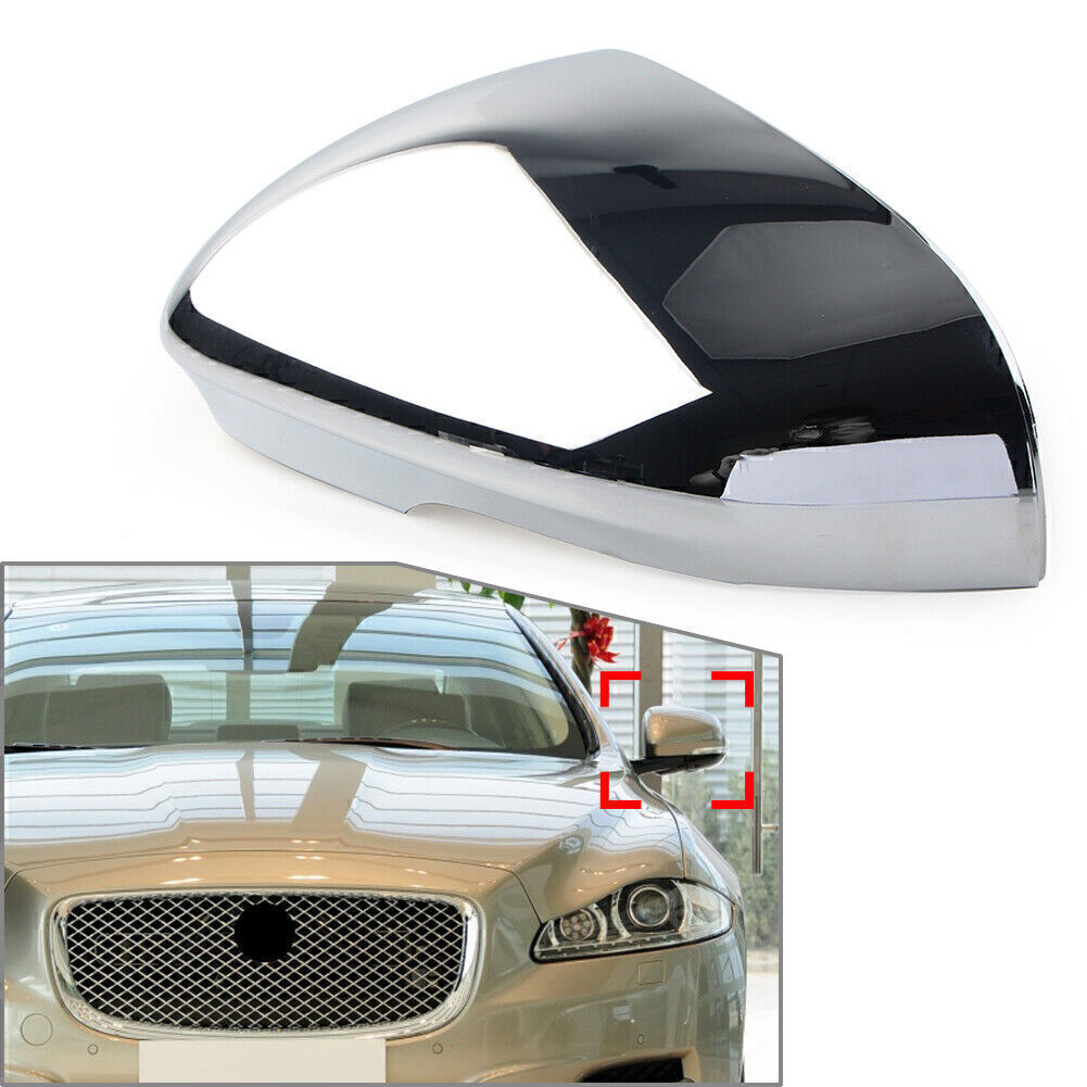ya 7 6.10 1x Left Side View Mirror Cover Cap Chrome Fit for Jaguar XF X XFR-S XJ XE XKR-S