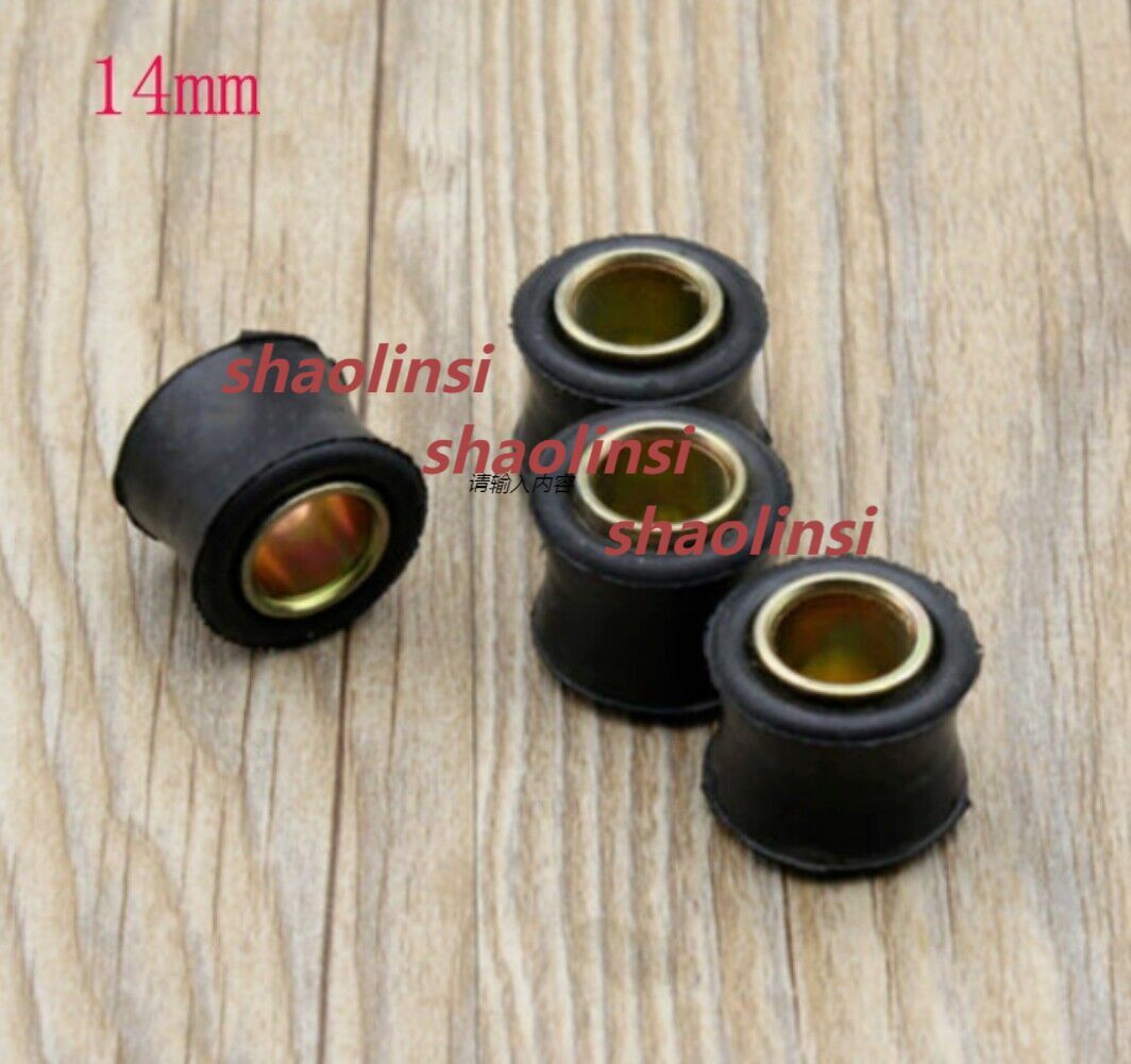 ya 5 8.7 4PCS Motorcycle Rear Shock Absorber Rubber Bush Ring Bike Spare Part 14mm black