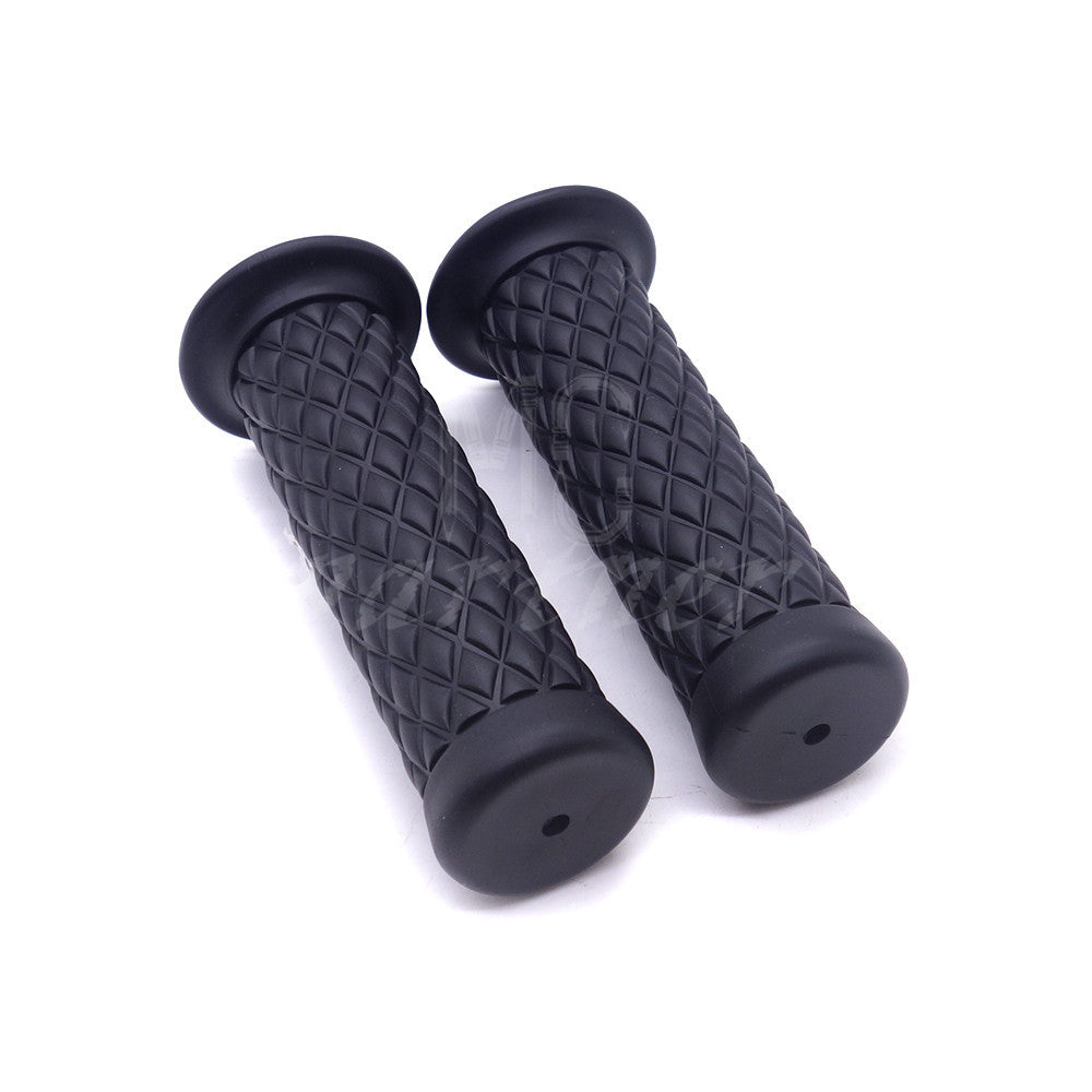 ya 5 8.7 New 7/8 Black Vintage Rubber Handlebar Hand Grip For Bobber Cafe Racer Custom