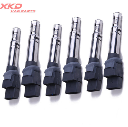 ya 5 8.7 6Pcs Ignition Coils Set for Audi A3 TT for VW for Golf R32 Touareg Eos T5 3.2L