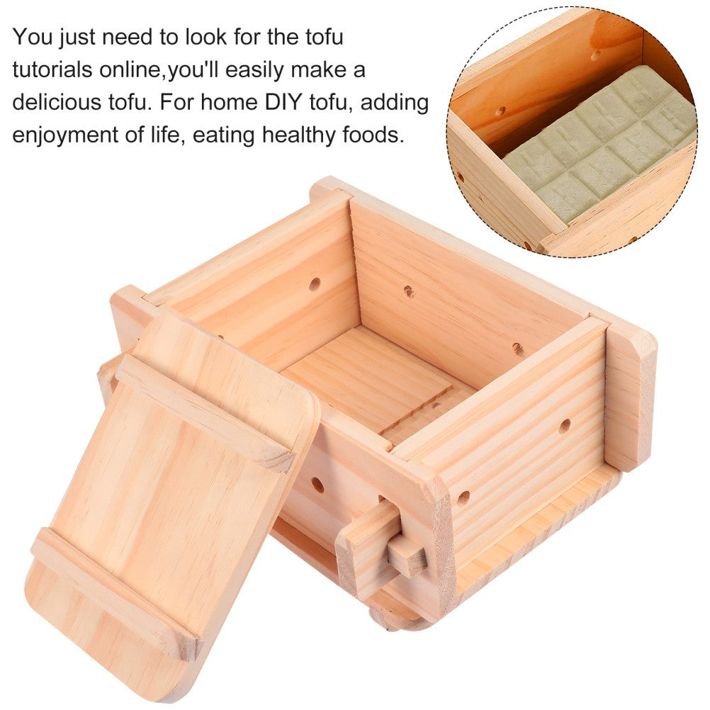 ya 26 1 Set Wooden Tofu Mould Kitchen Homemade Soy Curd Making Tools Tofu Mold