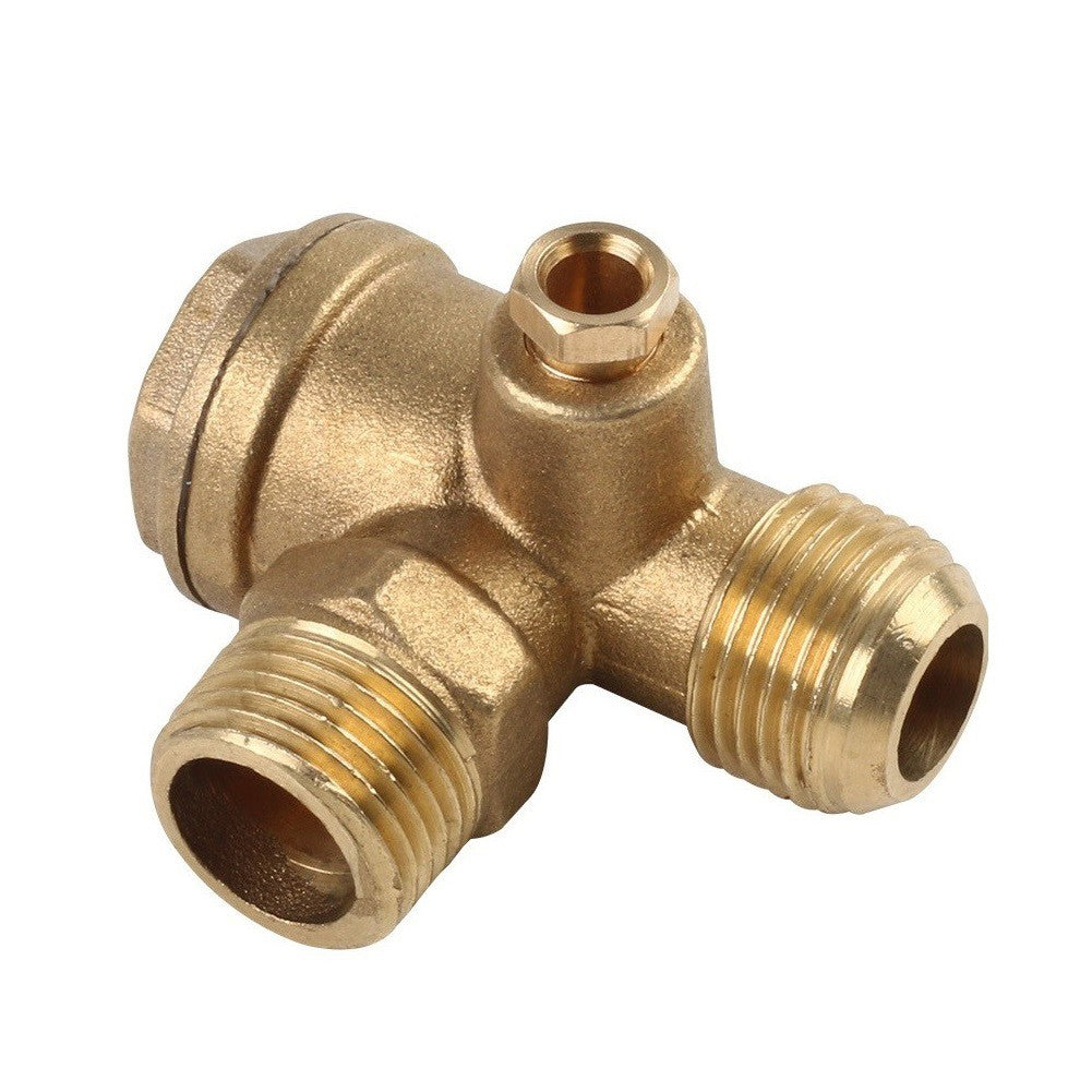 ya 14 20mm Air Compressor 3-Port Brass Male Threaded Check Valve Connector Tool New