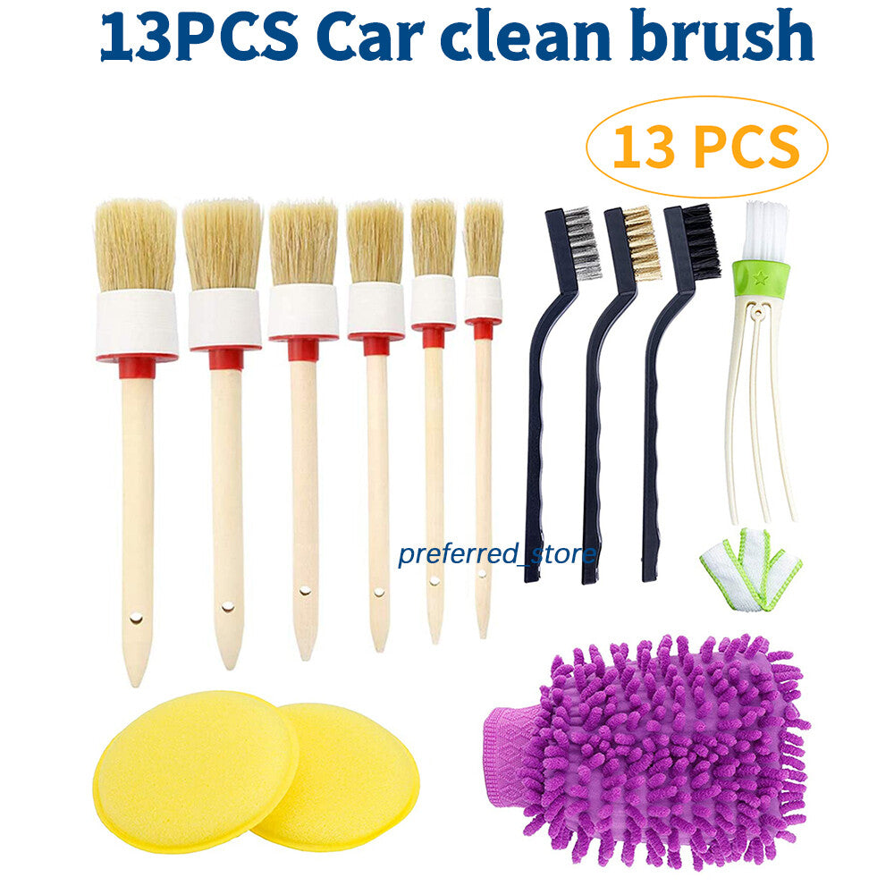 ya 5 8.7 13Pcs Car Cleaning Kit Interior Detailing Wash Brushes Drill Engine Wheel Clean