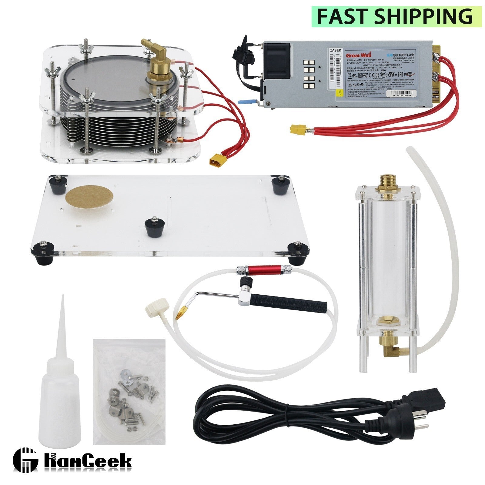 ya 26 200-300W 220V to 12V Hydrogen Gas Generator High Gas Production Metal Heating
