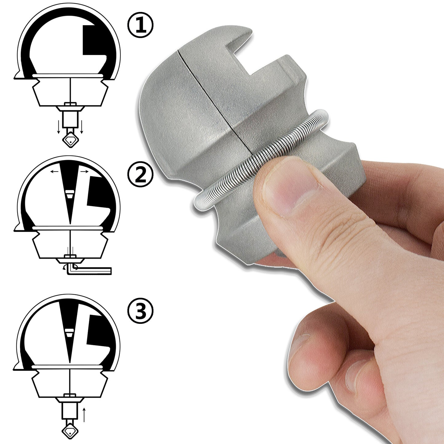 ya 5 8.7 Universal Hitchlock Insertable Trailer Hitch Coupling Lock Tow Ball Caravan Lock